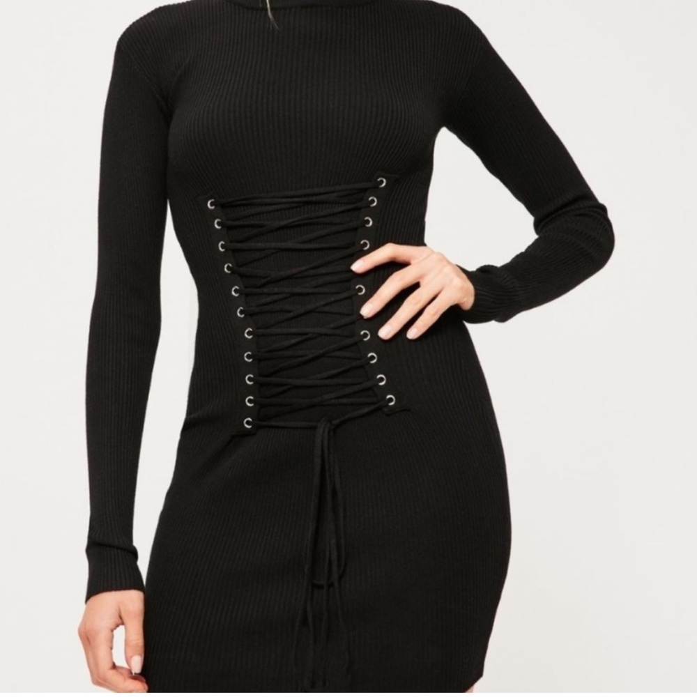Corset knit mini dress